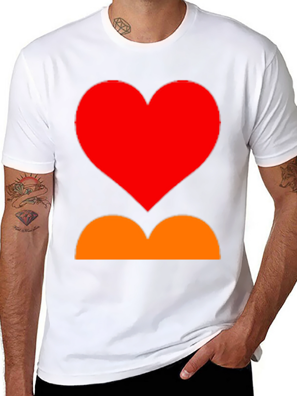 Heart and Curves Graphic Tee - Stylish Black Shirt