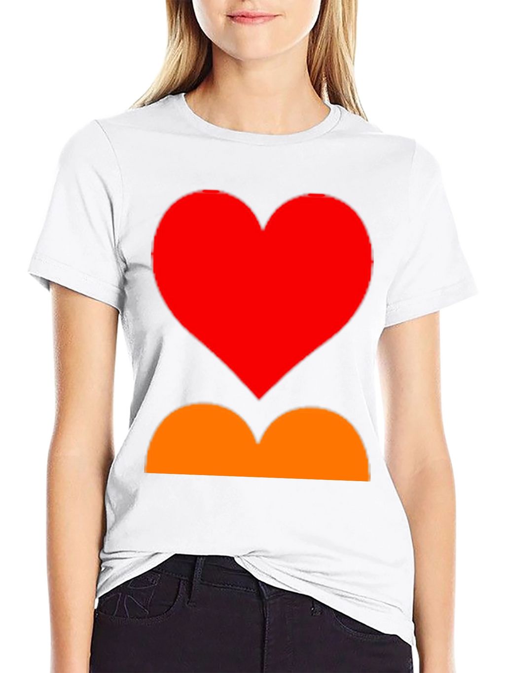 Heart and Curves Graphic Tee - Stylish Black Shirt