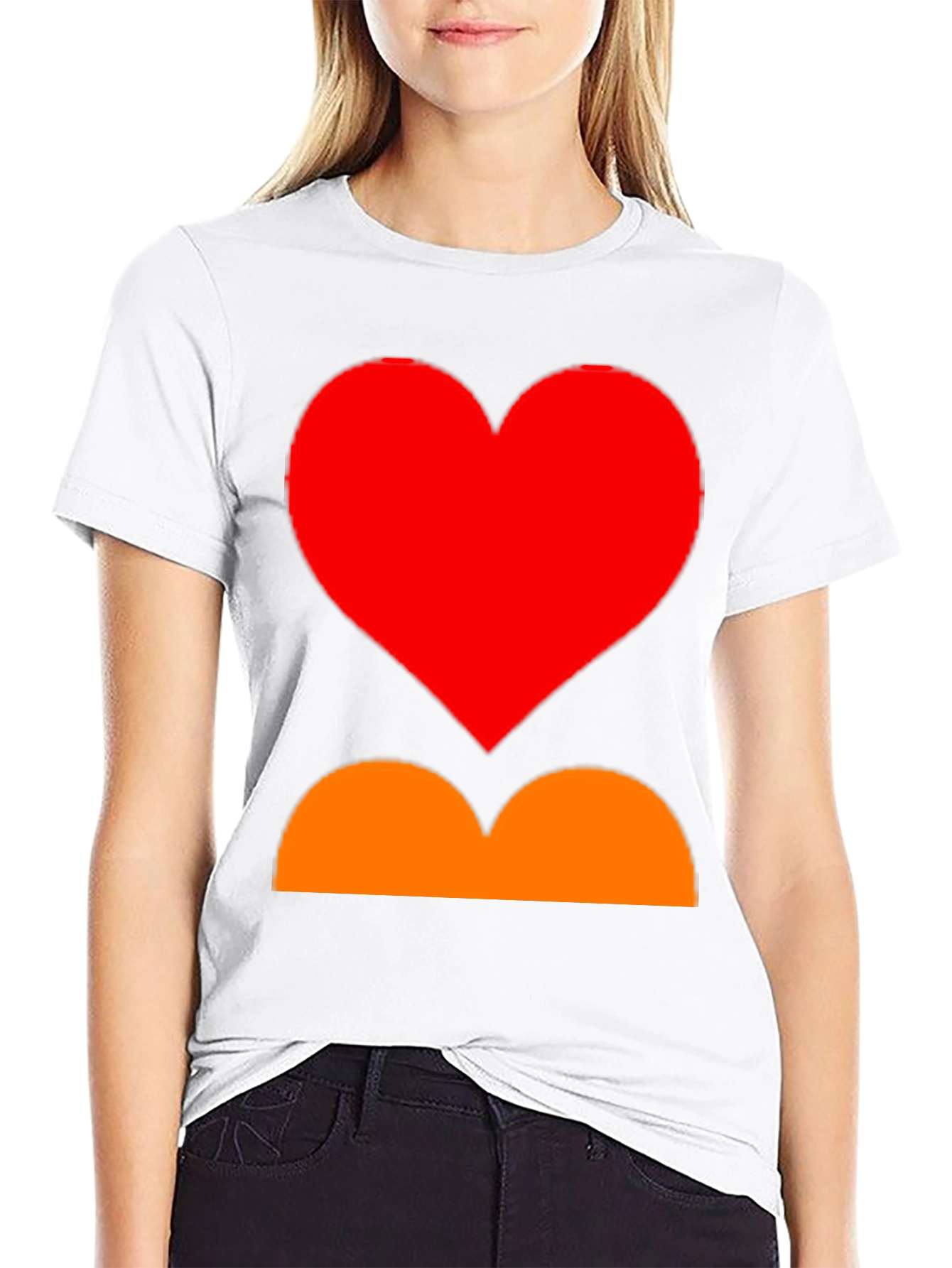 Heart and Curves Graphic Tee - Stylish Black Shirt
