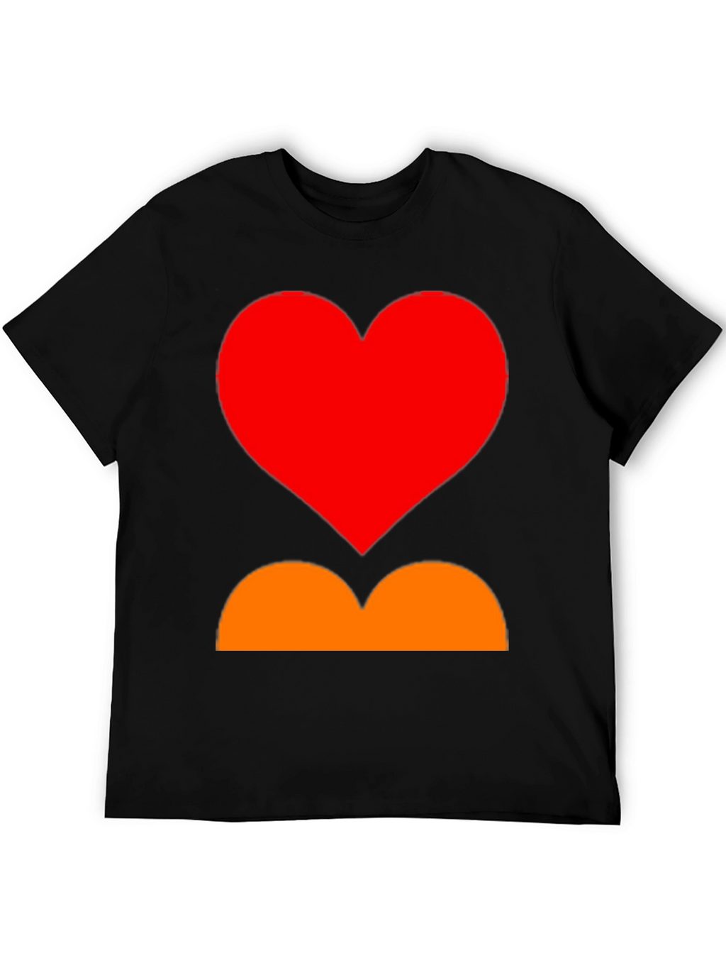 Heart and Curves Graphic Tee - Stylish Black Shirt