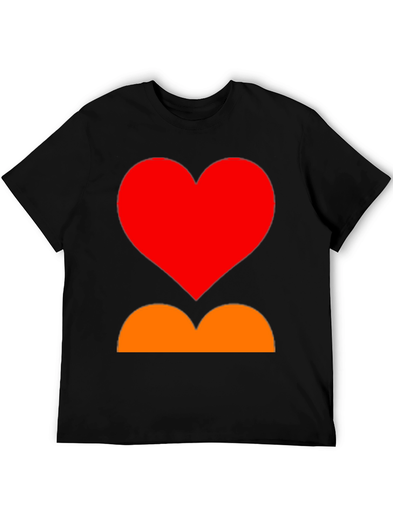 Heart and Curves Graphic Tee - Stylish Black Shirt