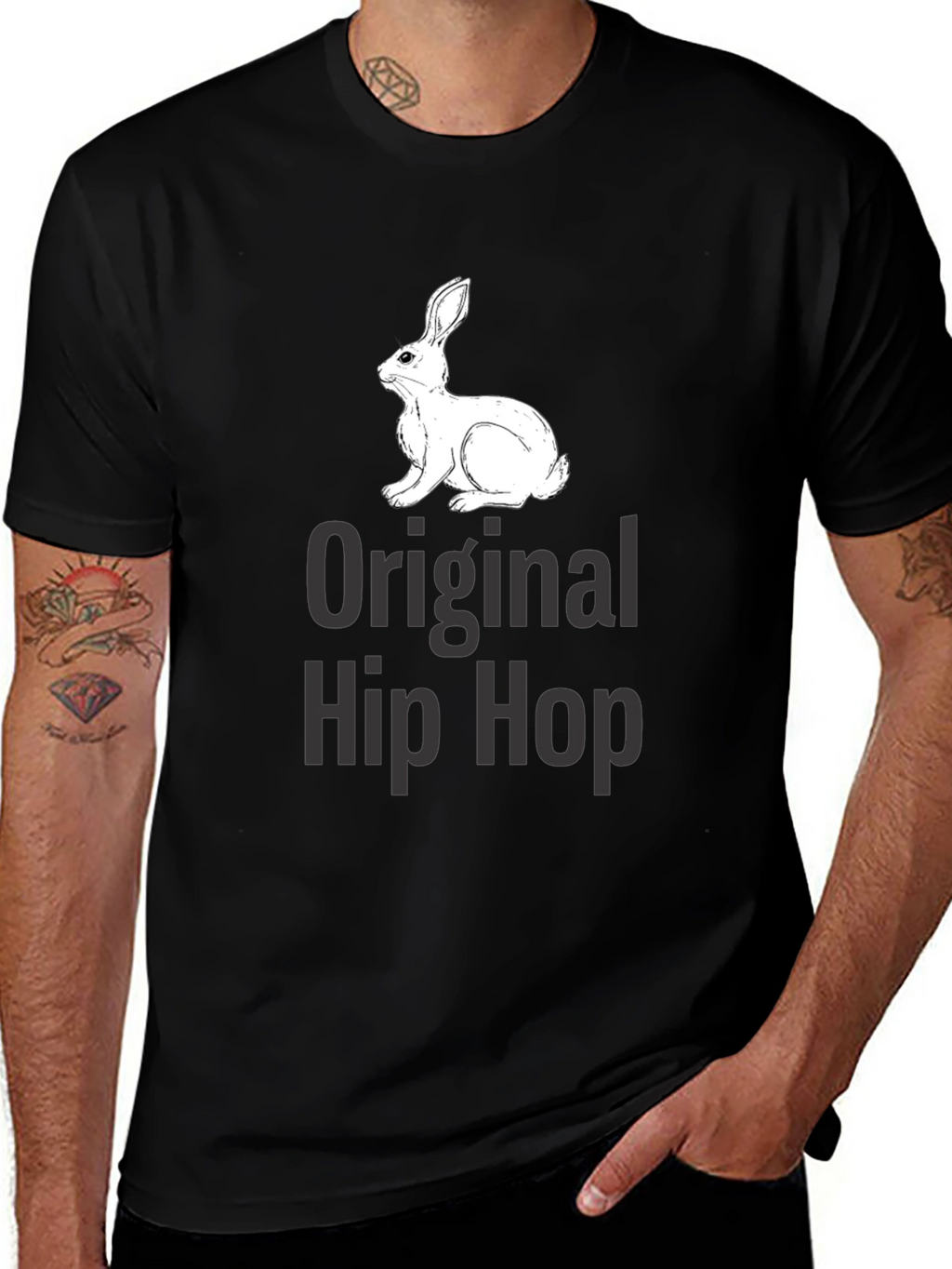 Original Hip Hop Rabbit Graphic T-Shirt