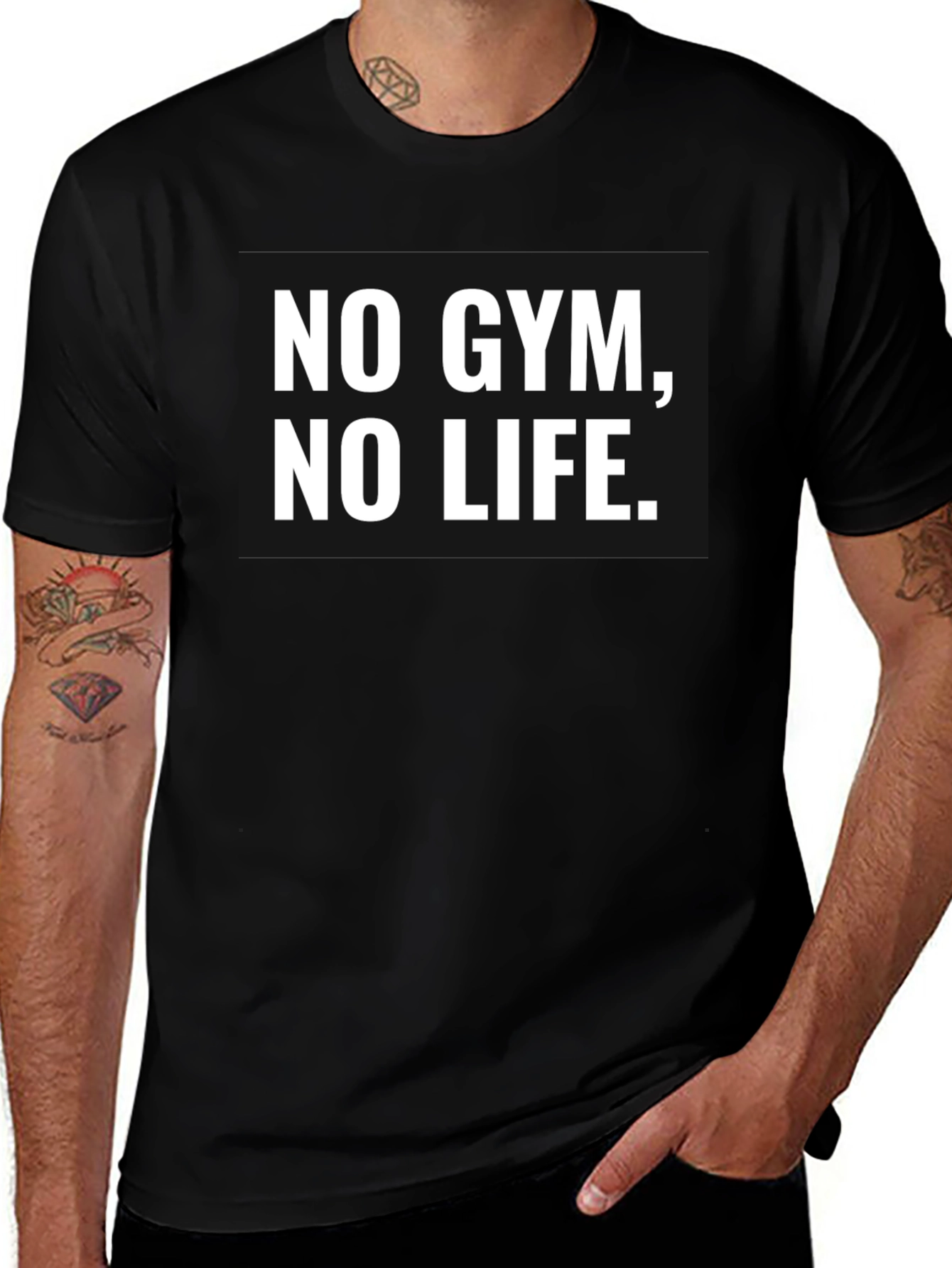 No Gym No Life Graphic Tee - Workout Motivation Shirt