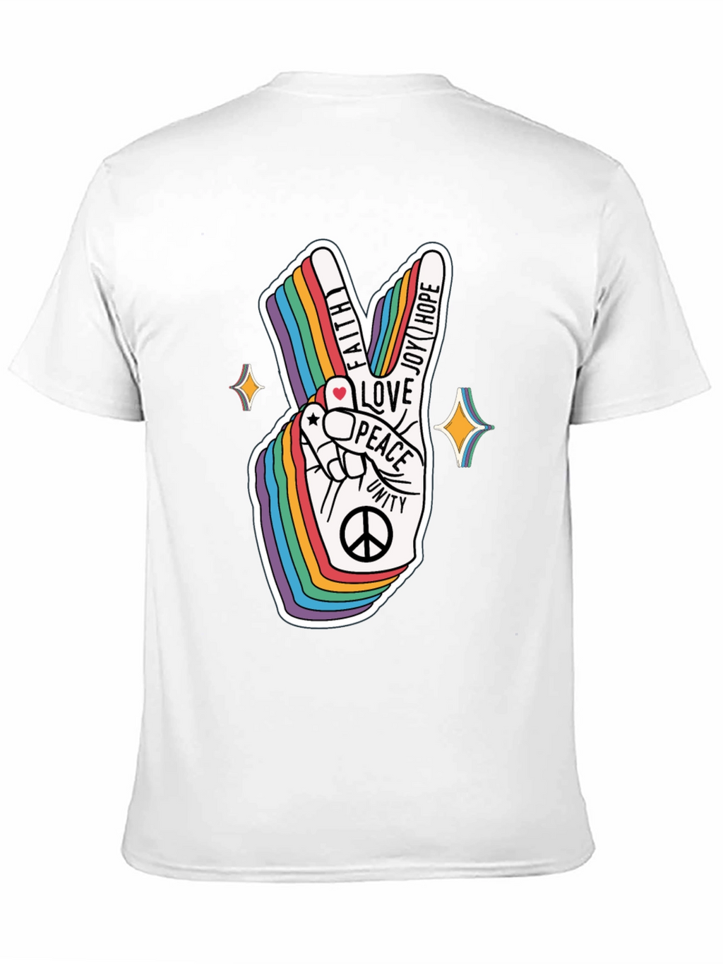 Rainbow Peace Sign Graphic T-Shirt