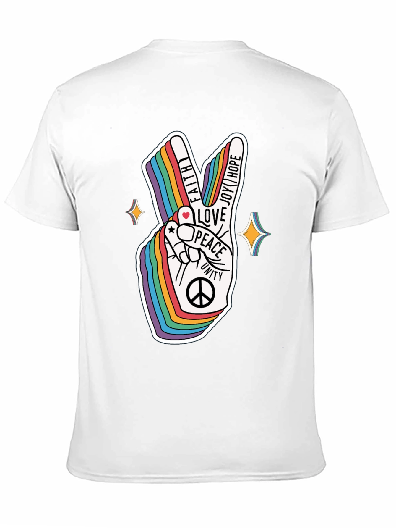 Rainbow Peace Sign Graphic T-Shirt