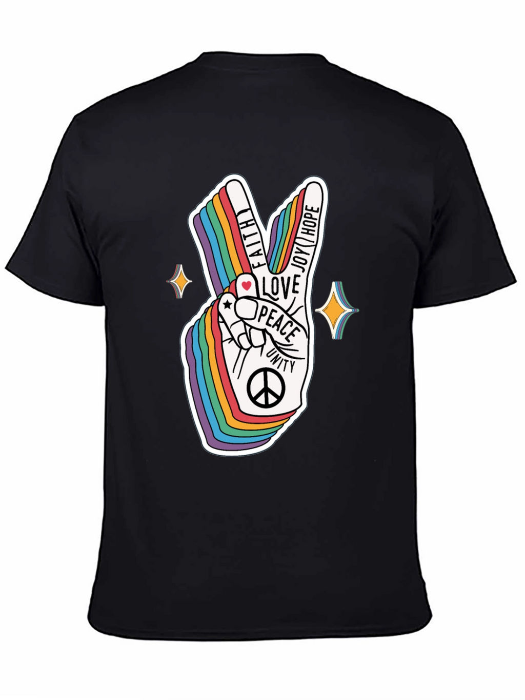 Rainbow Peace Sign Graphic T-Shirt