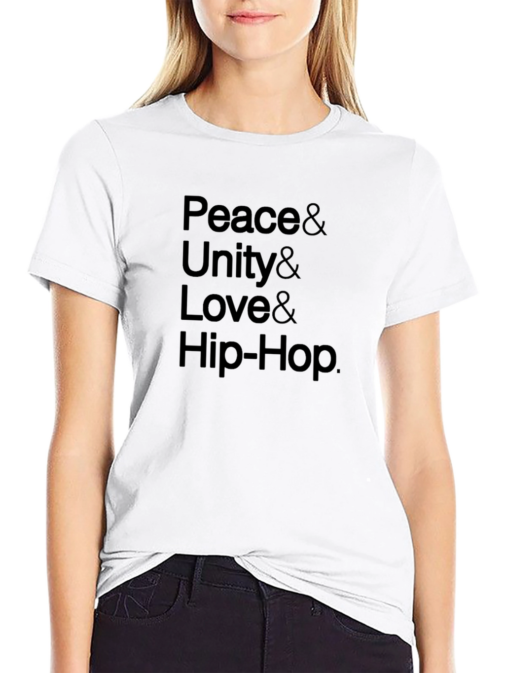 Peace Unity Love & Hip-Hop Black Graphic T-Shirt