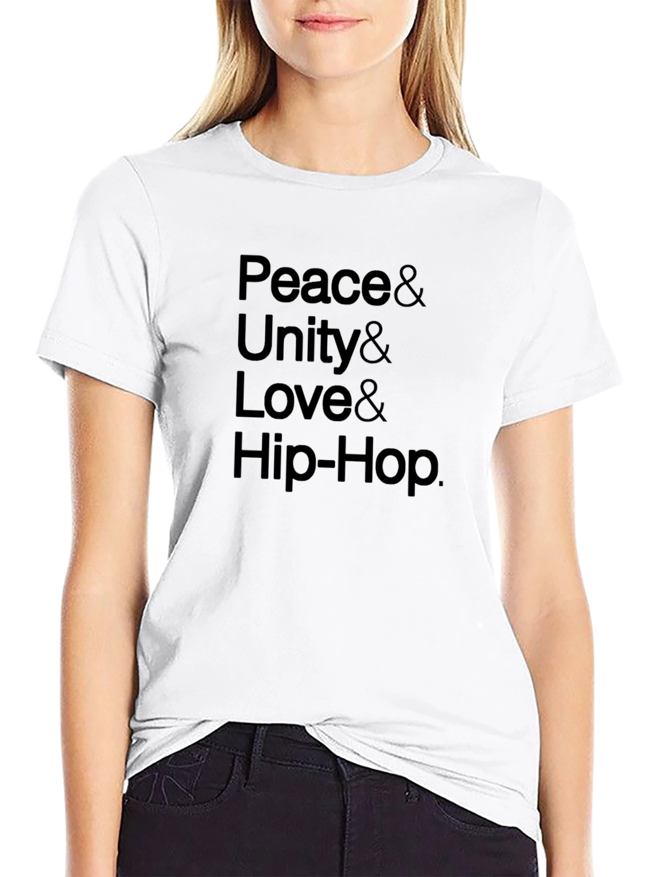 Peace Unity Love & Hip-Hop Black Graphic T-Shirt