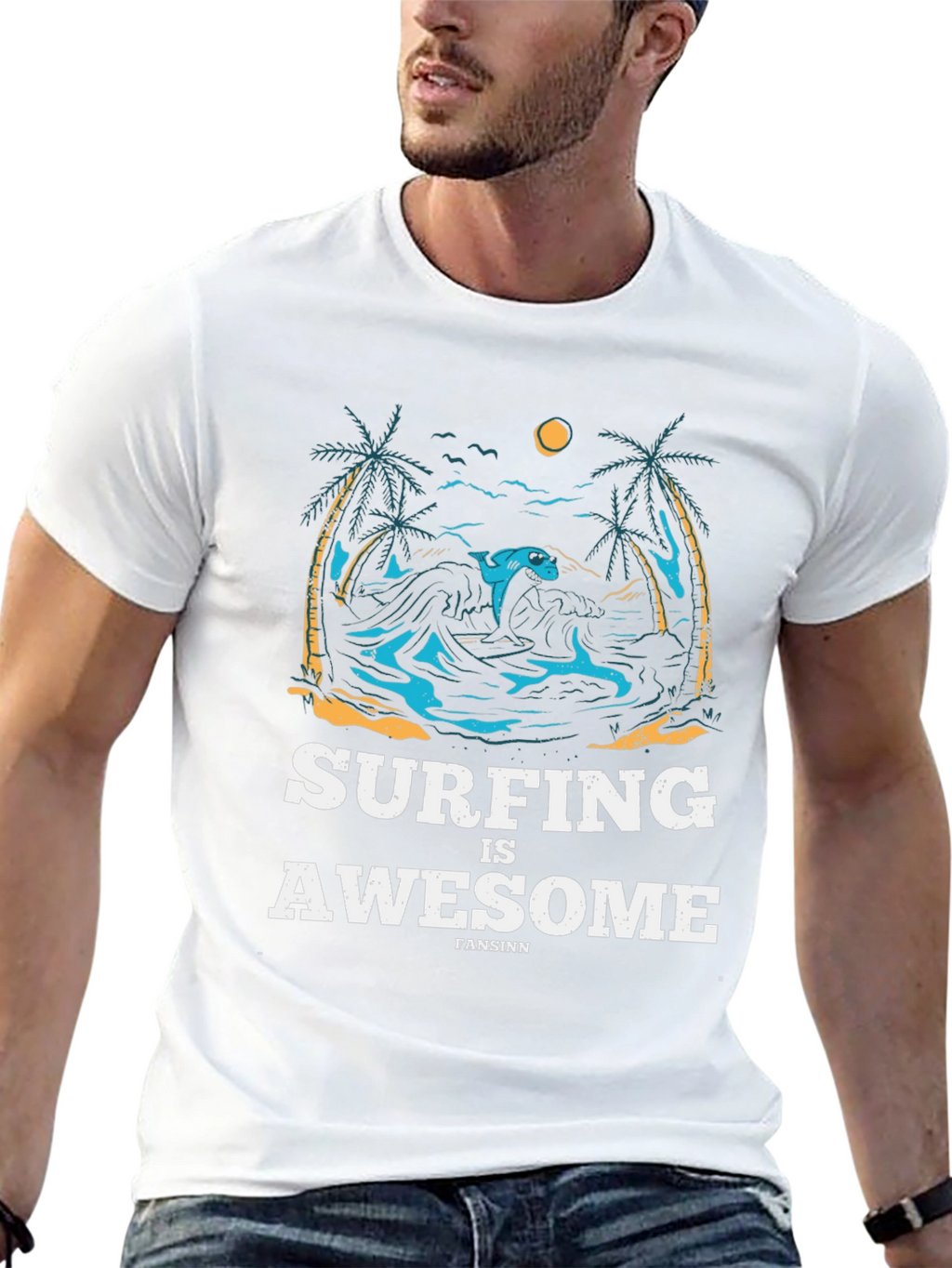 Surfing is Awesome Graphic Tee