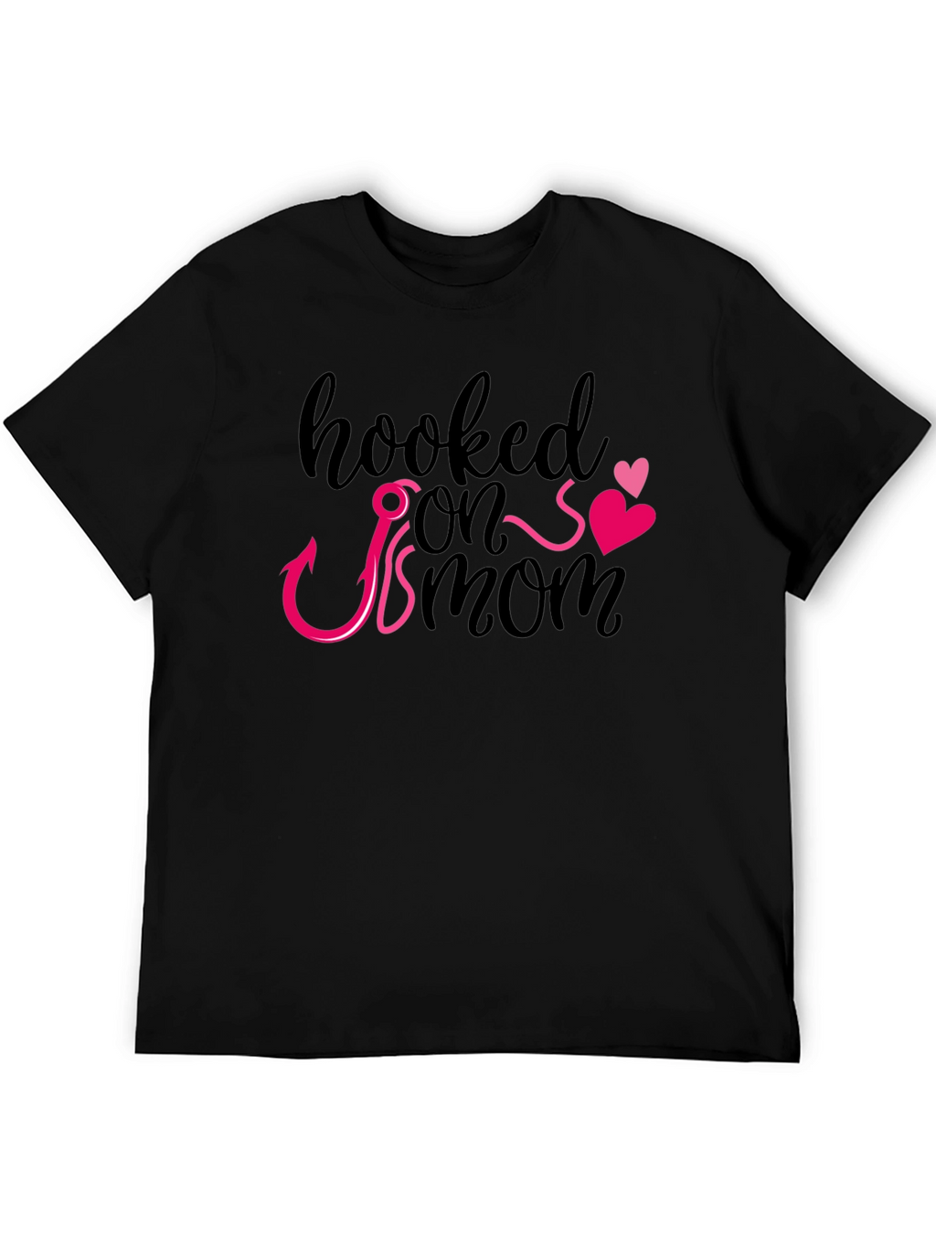 Hooked On Mom Graphic T-Shirt - Mens Black Tee