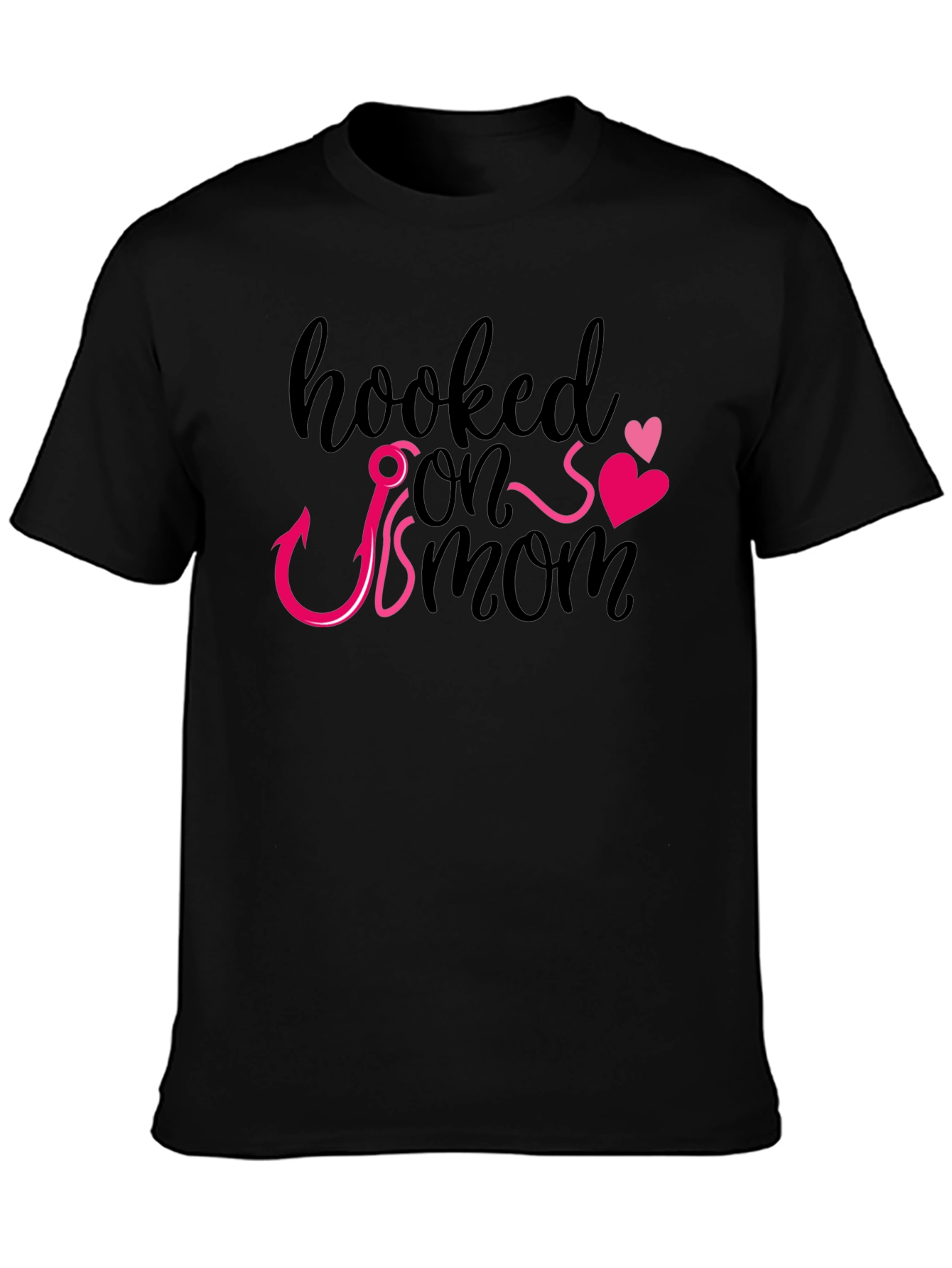 Hooked On Mom Graphic T-Shirt - Mens Black Tee