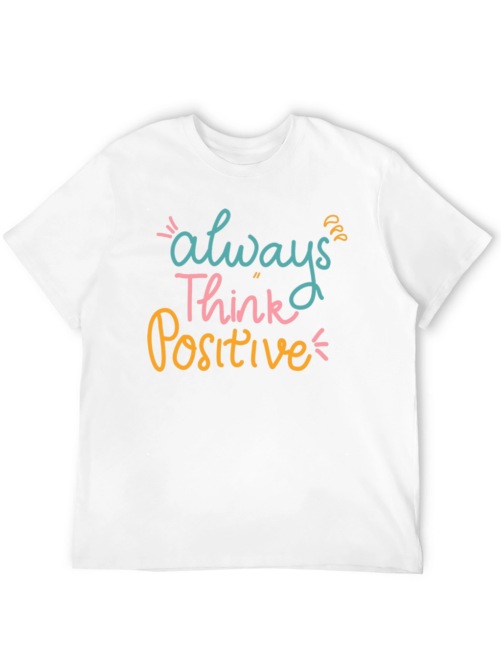 Always Think Positive Graphic Tee - Black Casual T-Shirt