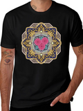 Floral Mandala Graphic Tee - Unique Art Shirt