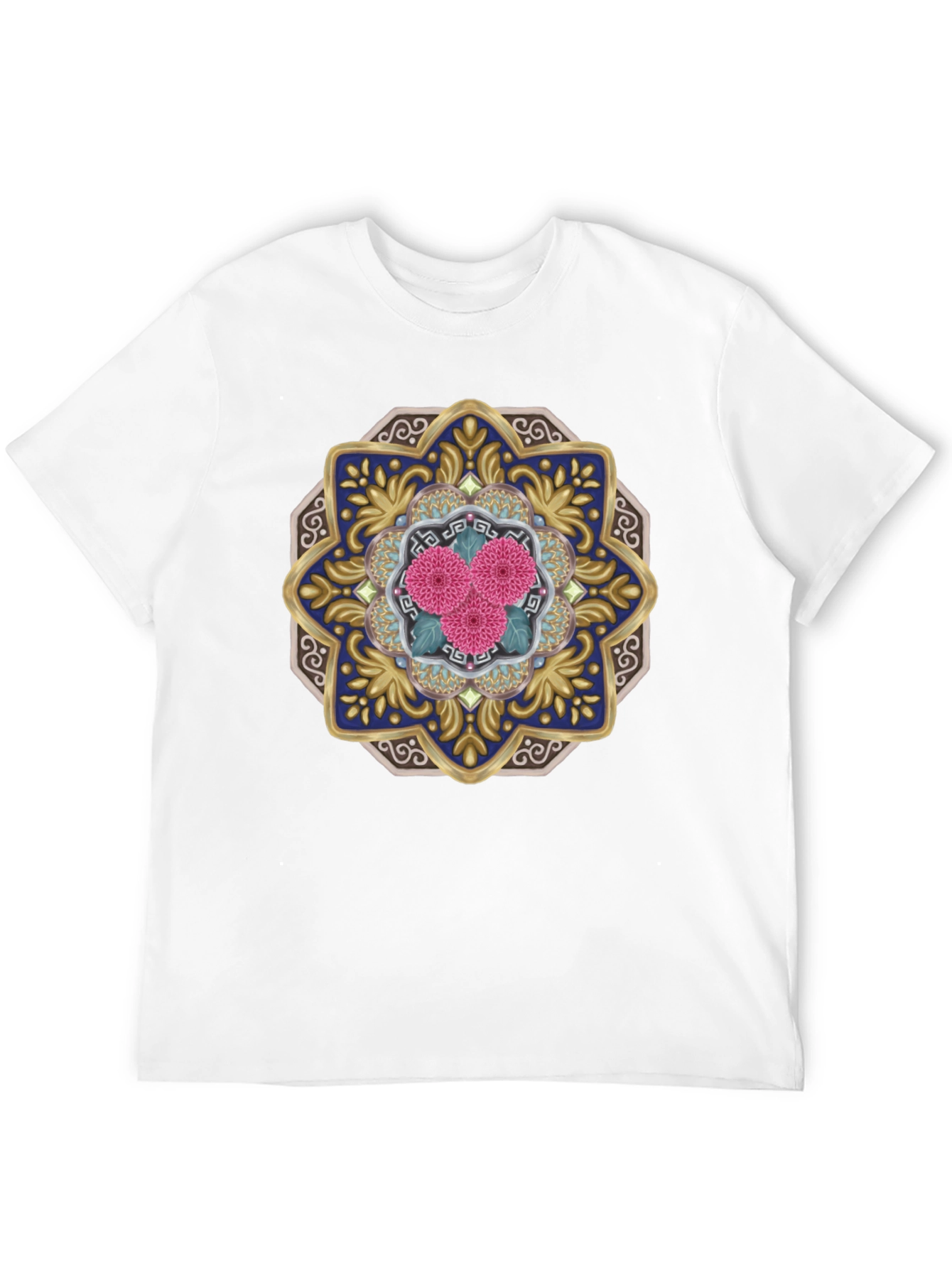 Floral Mandala Graphic Tee - Unique Art Shirt