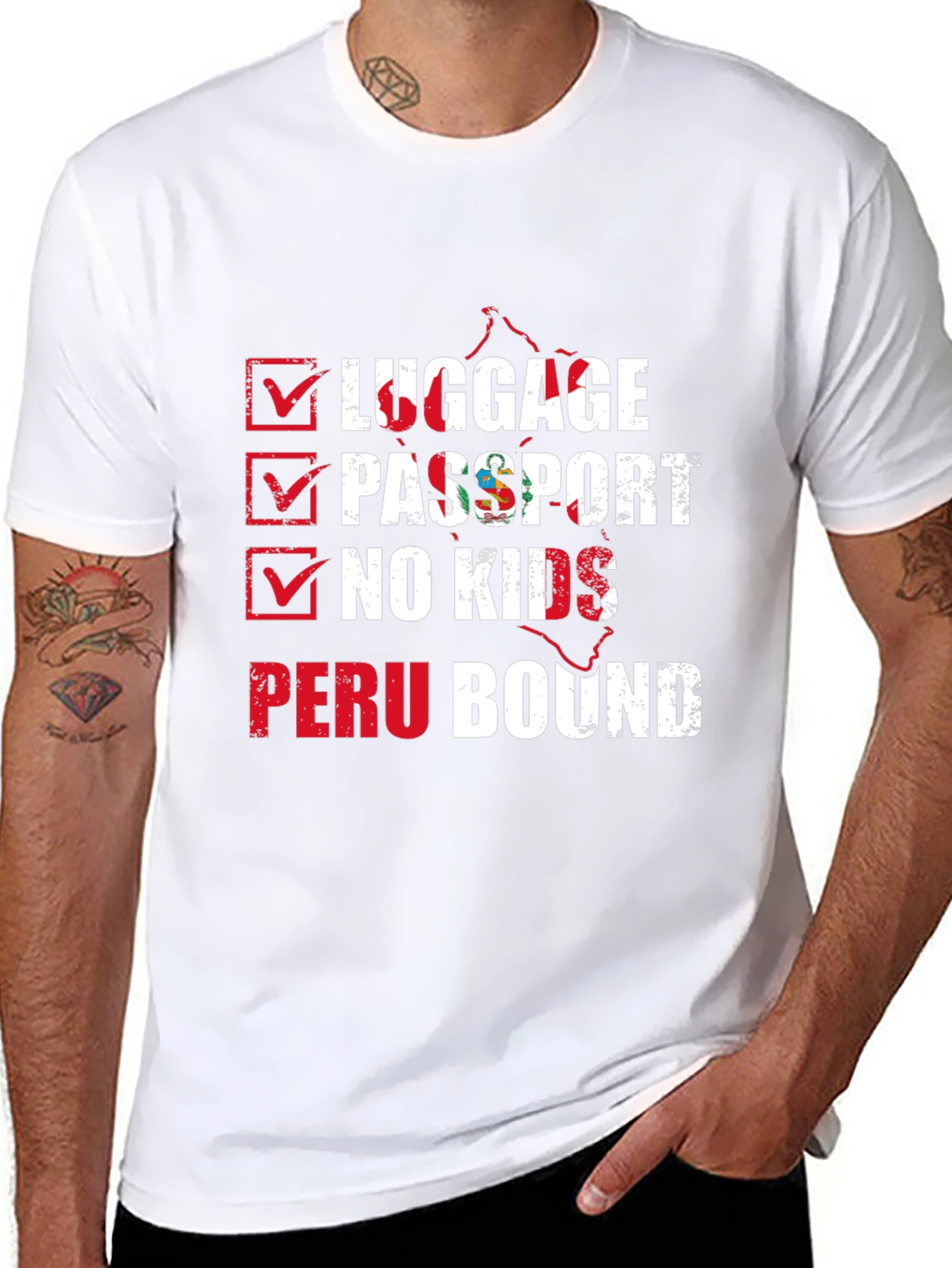 Peru Bound Checklist Graphic T-Shirt