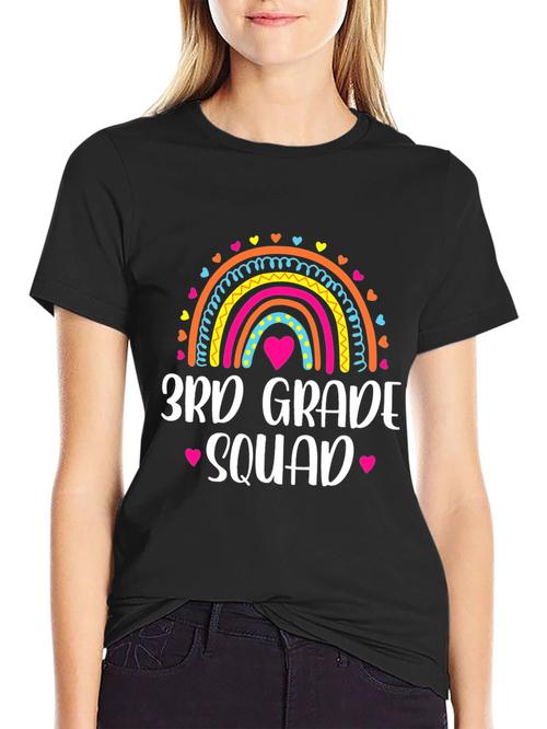 3rd Grade Squad Rainbow Tee - School Spirit Shirt