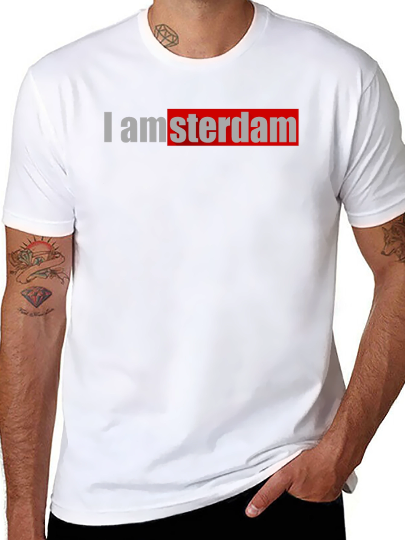 I amsterdam Black T-Shirt Trendy Graphic Tee