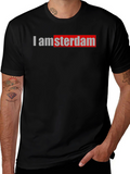 I amsterdam Black T-Shirt Trendy Graphic Tee