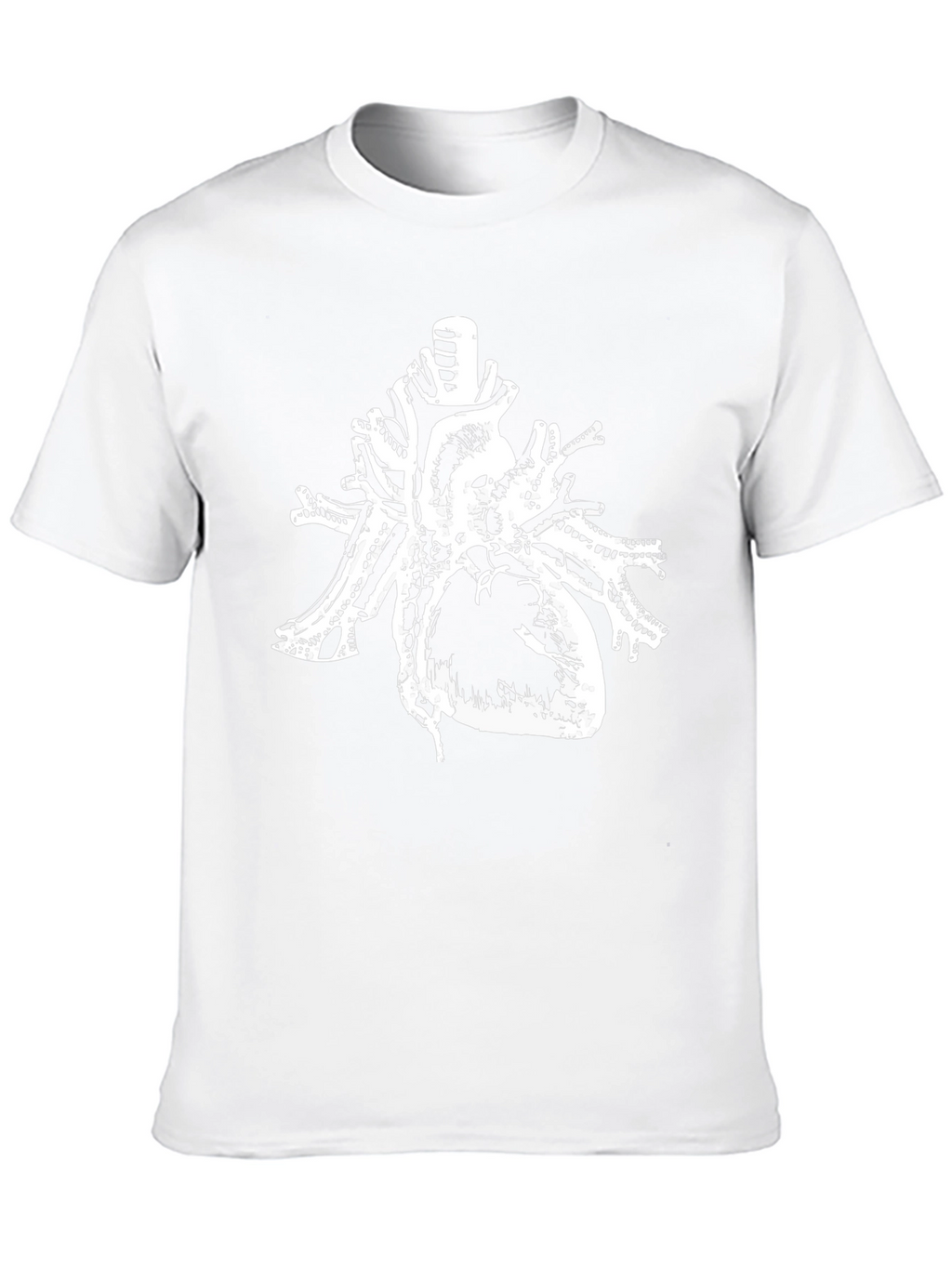 Anatomical Heart Print Black Cotton T-Shirt