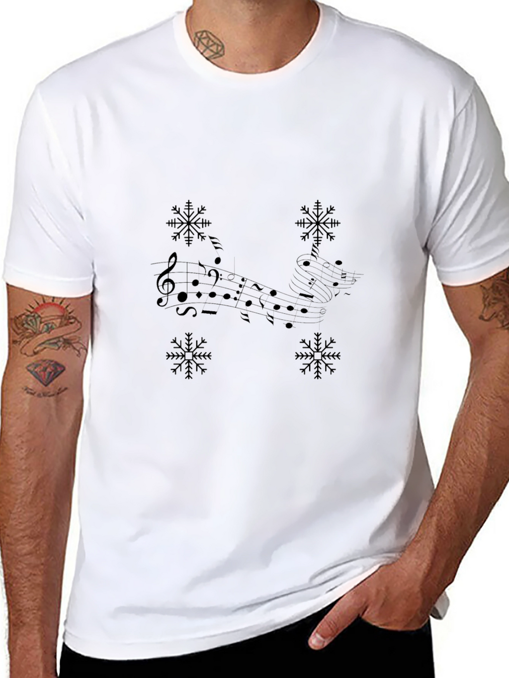 Musical Snowflake Black Tee