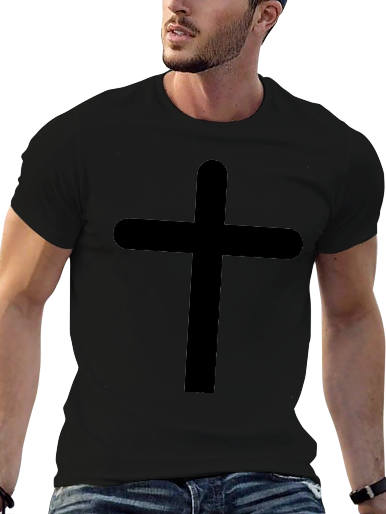 Black Christian Cross T-Shirt