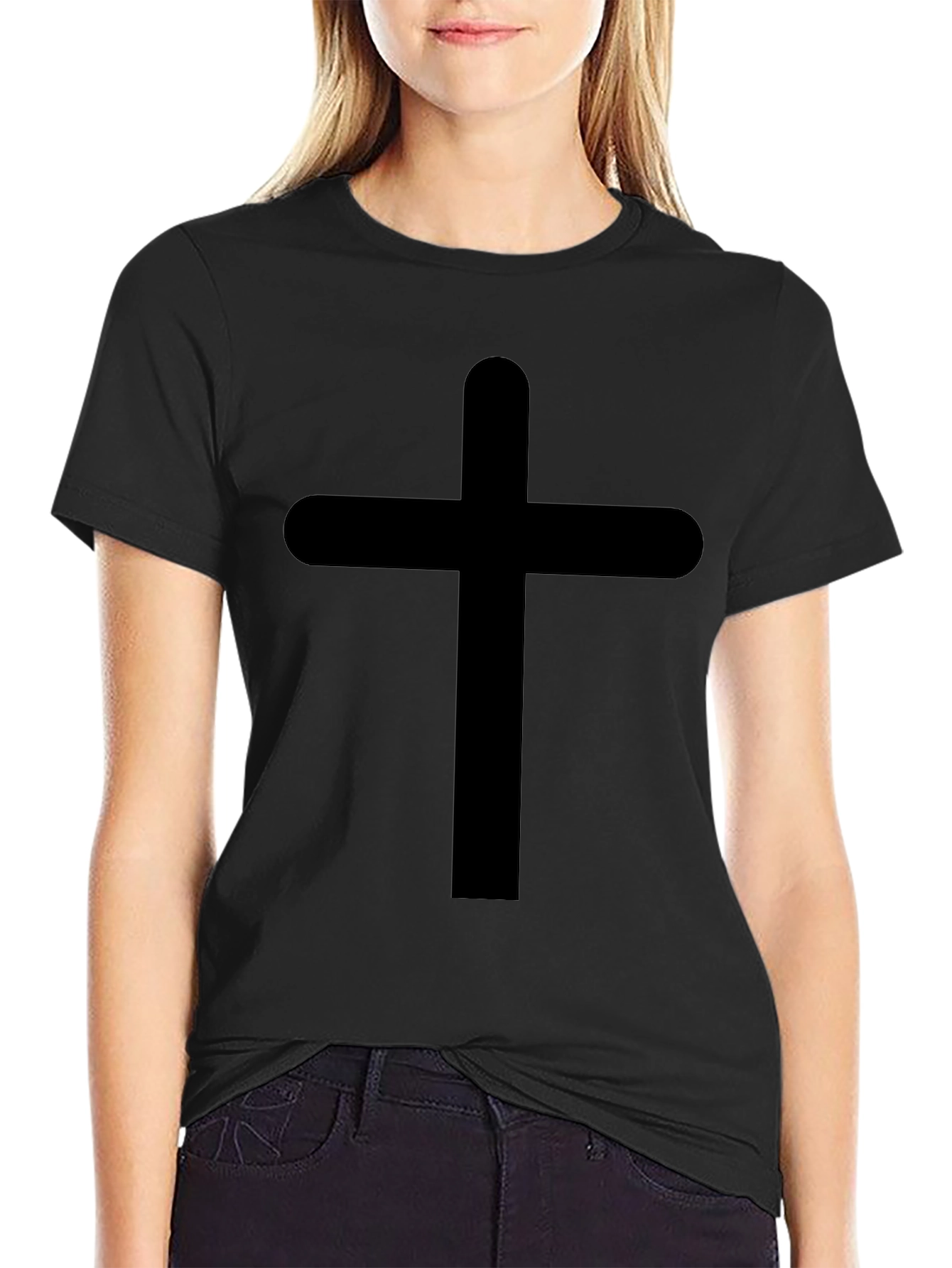 Black Christian Cross T-Shirt