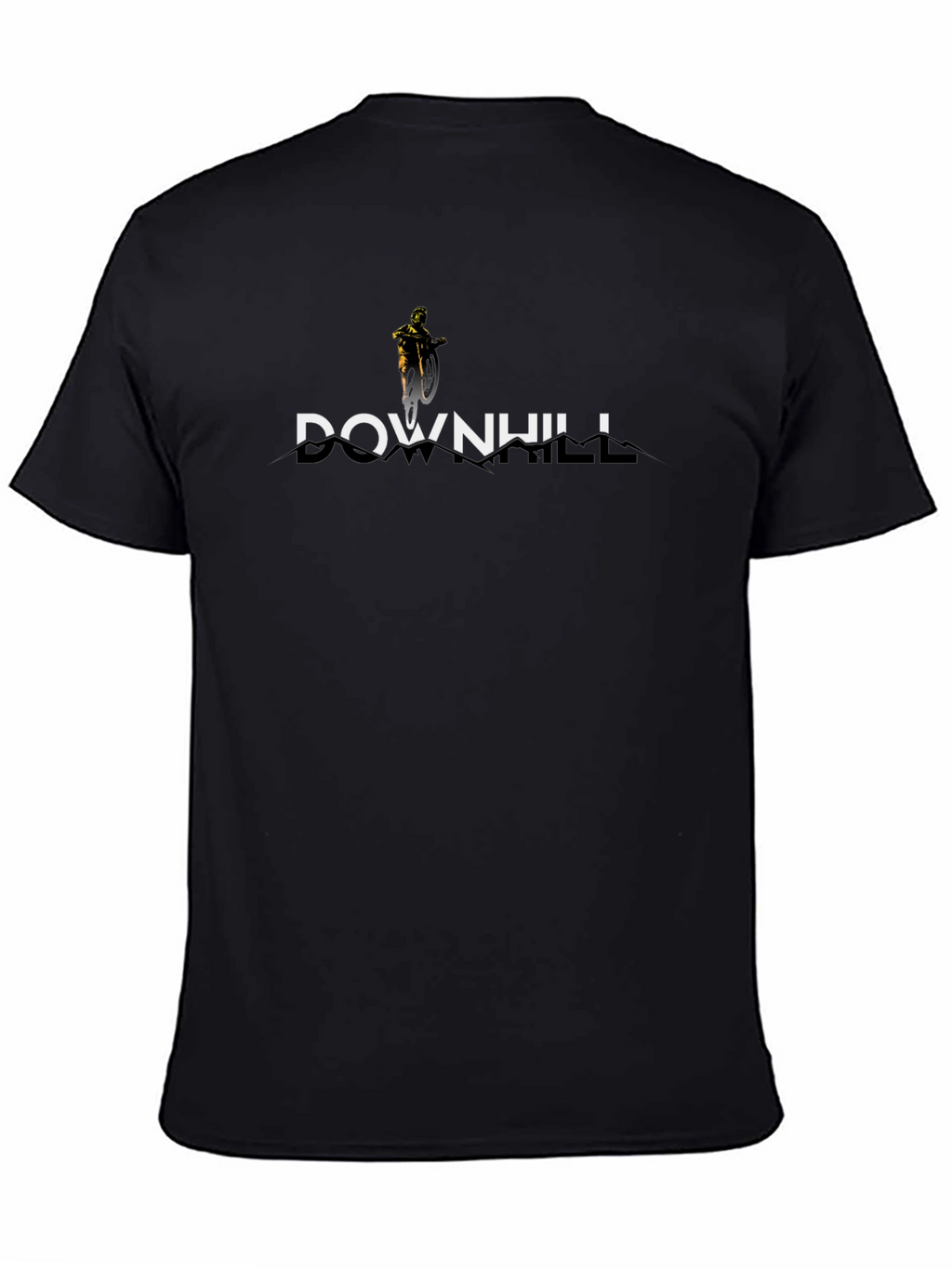 Downhill Mountain Biker Graphic Tee - Black