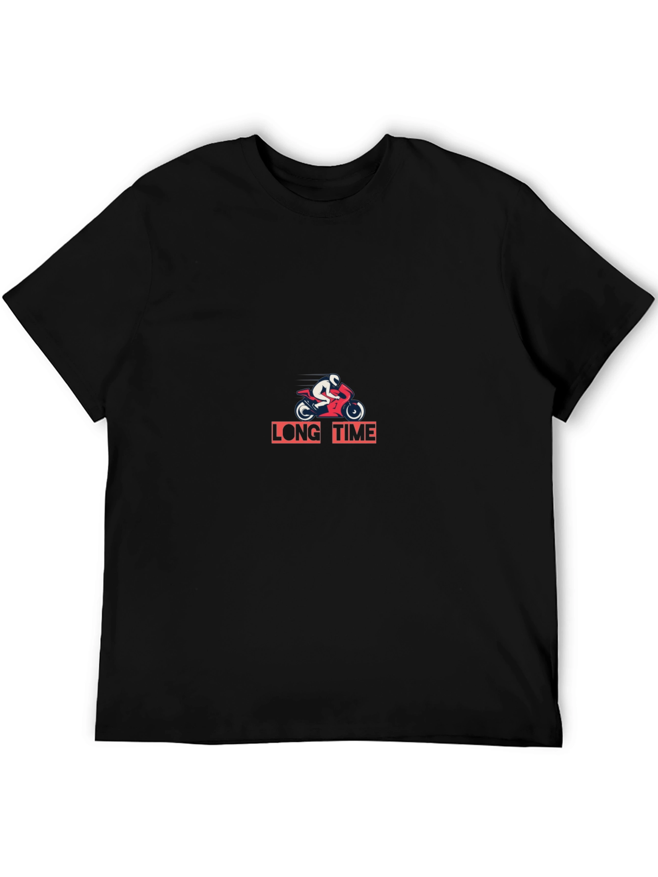 Motorcycle Rider Graphic T-Shirt - Long Time Design