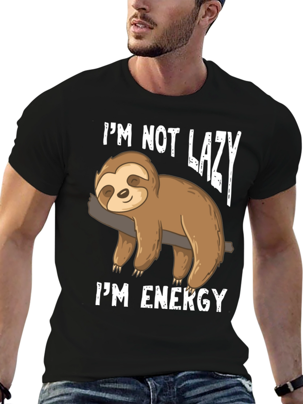 Lazy Sloth Energy T-Shirt - Funny Graphic Tee