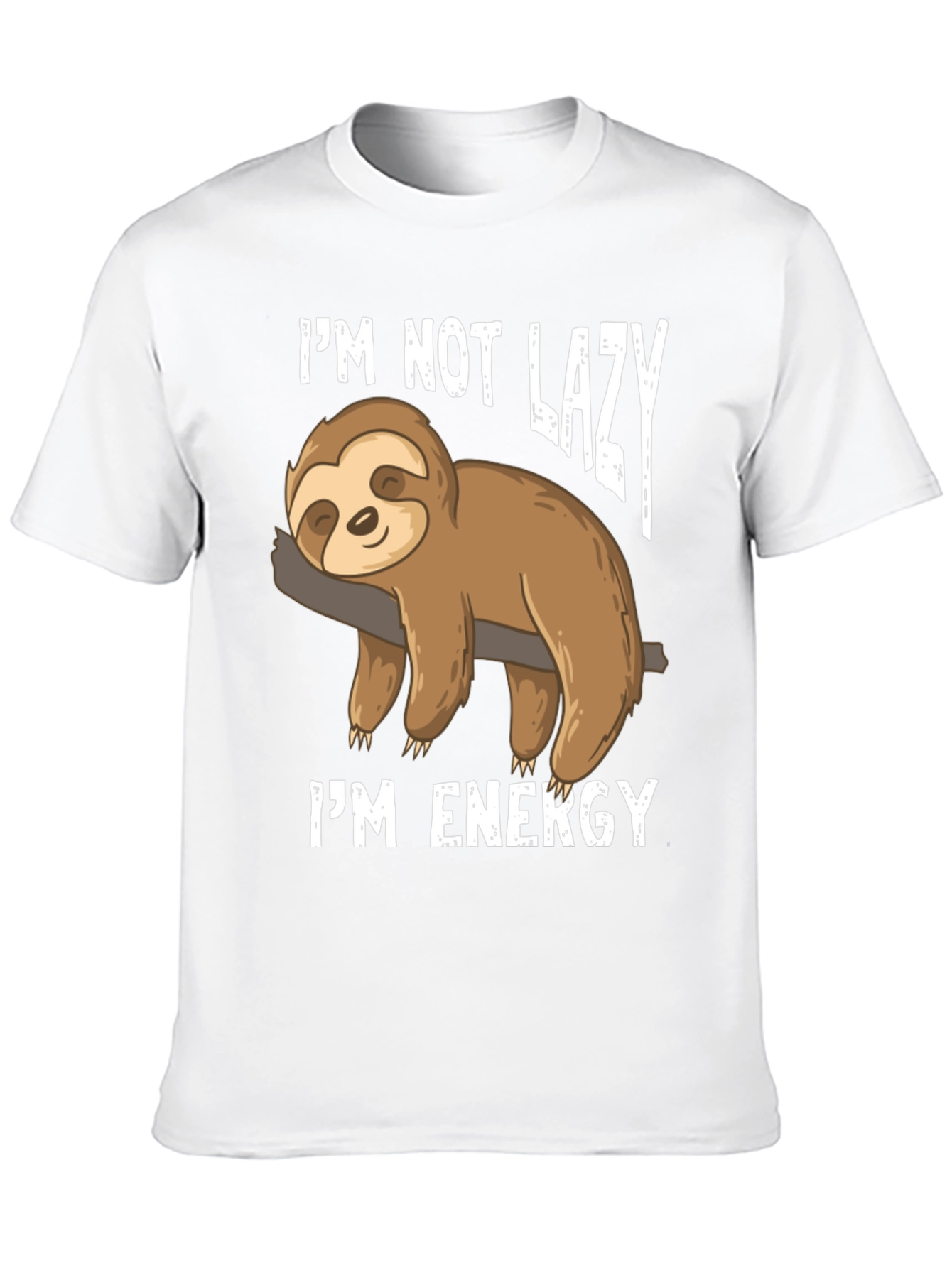 Lazy Sloth Energy T-Shirt - Funny Graphic Tee