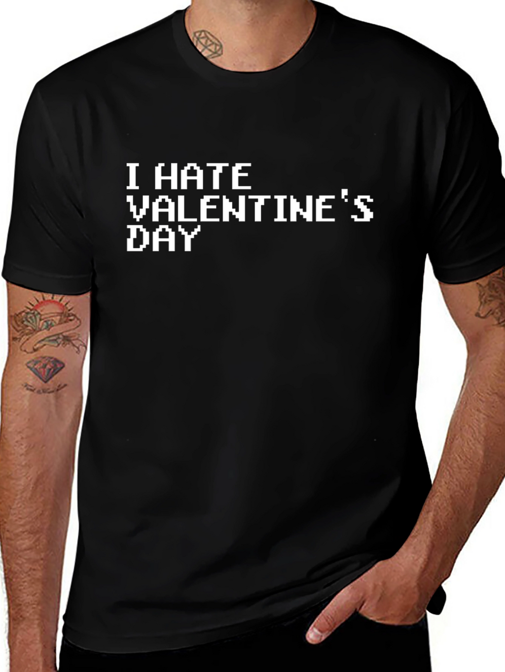 I Hate Valentines Day Pixel T-Shirt
