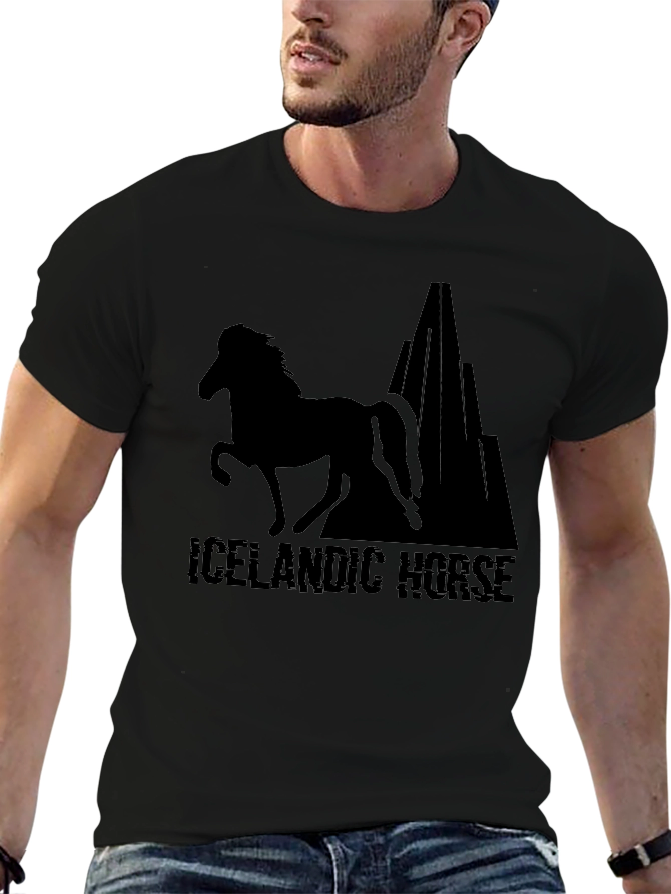 Icelandic Horse T-Shirt - Black Graphic Tee