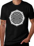 Symbol T-Shirt - Round Geometric Design Black Tee