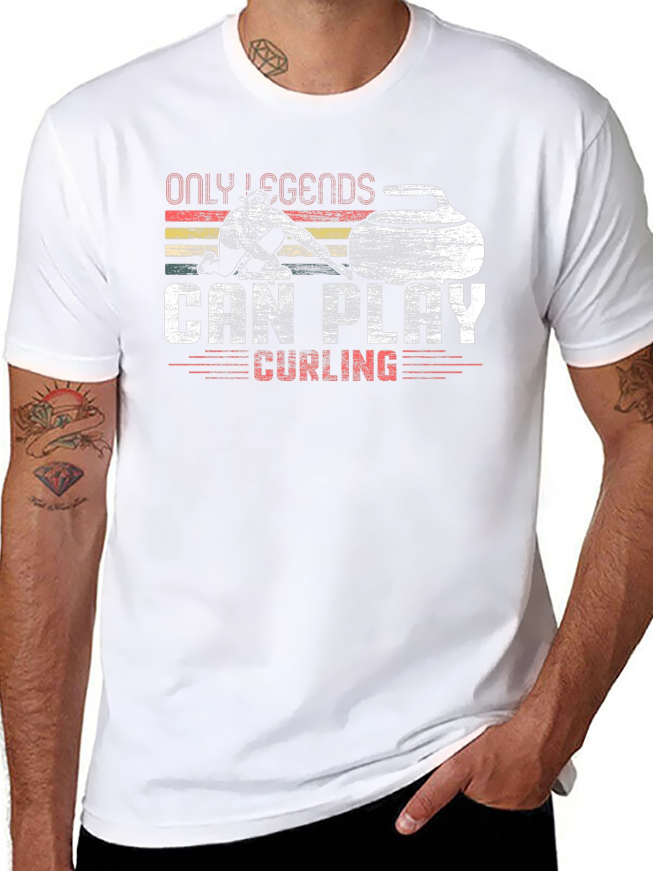 Only Legends Can Play Curling Graphic T-Shirt