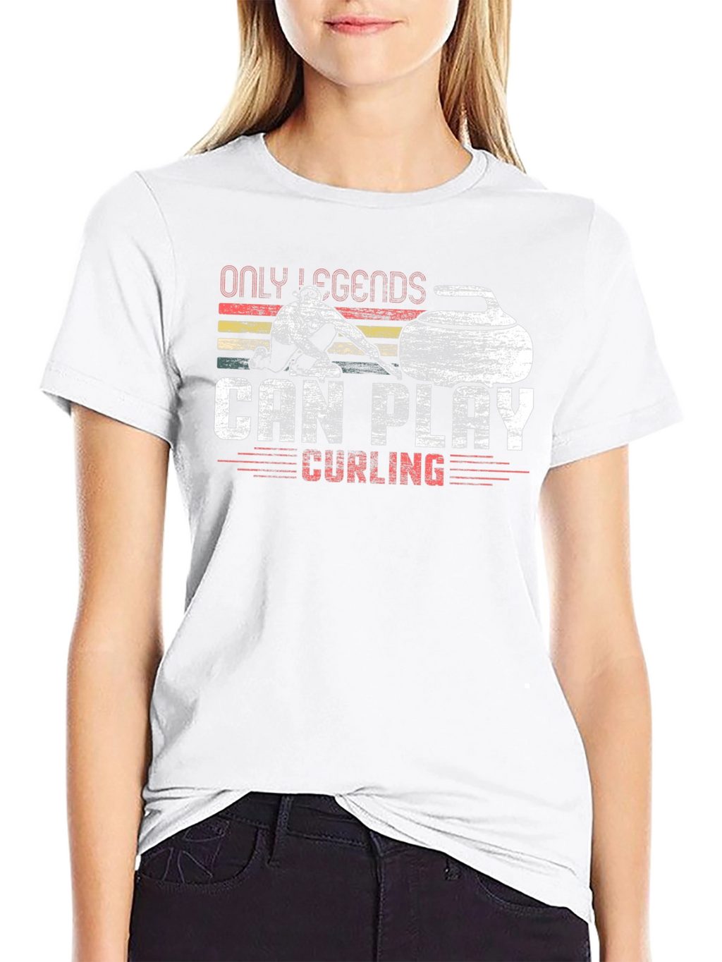 Only Legends Can Play Curling Graphic T-Shirt
