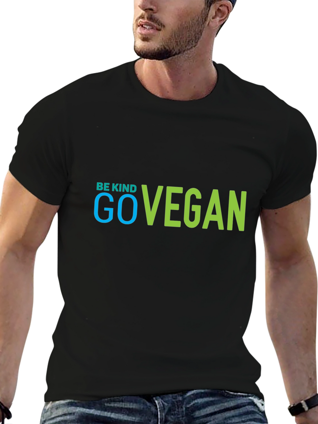 Be Kind Go Vegan Black Graphic Tee