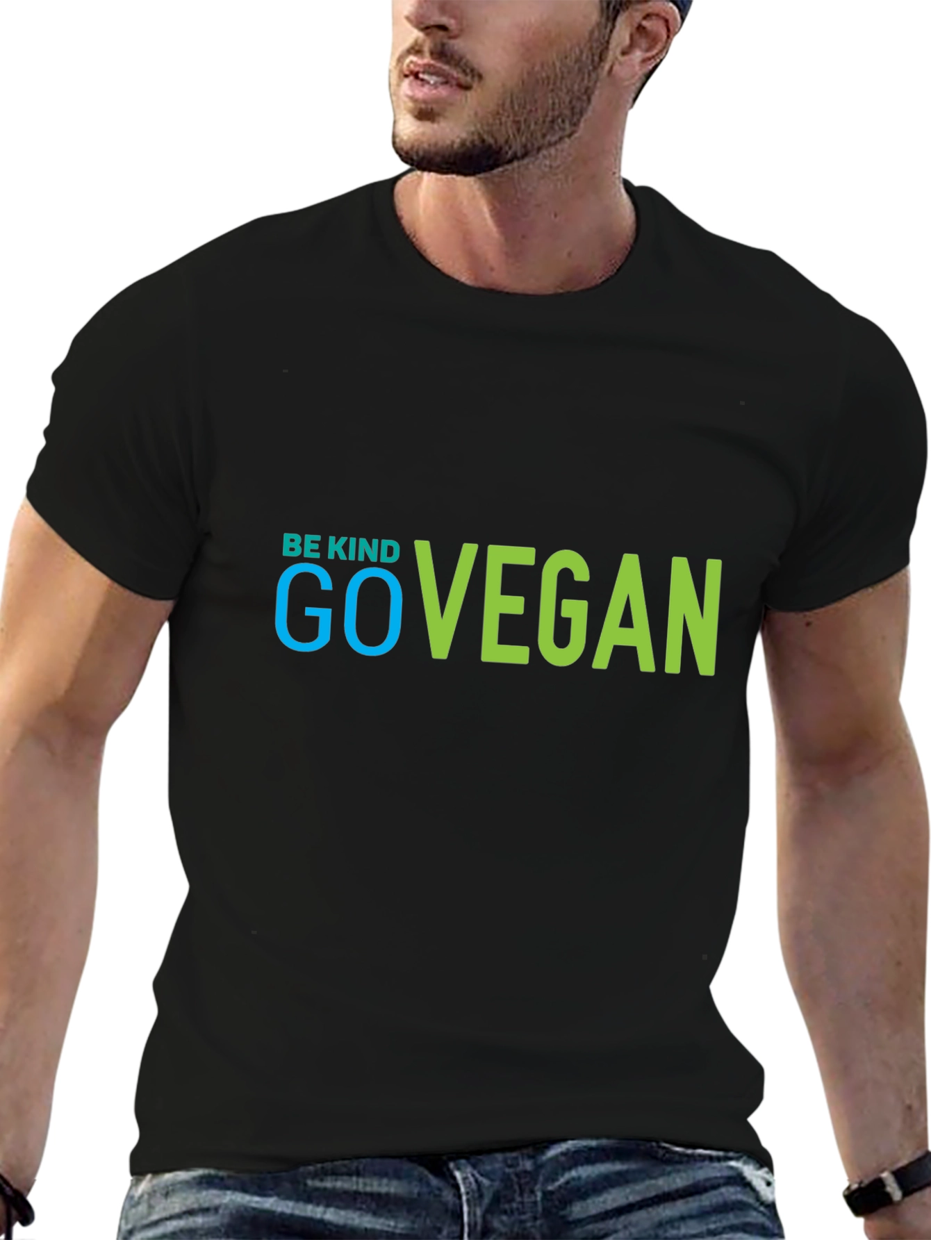 Be Kind Go Vegan Black Graphic Tee