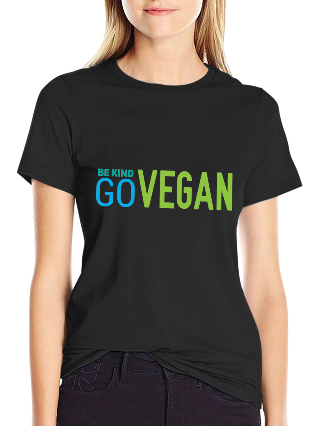 Be Kind Go Vegan Black Graphic Tee