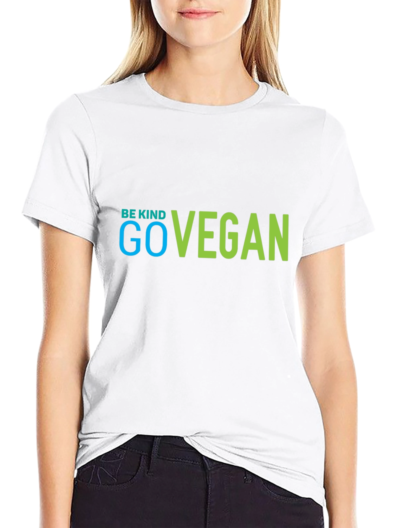 Be Kind Go Vegan Black Graphic Tee