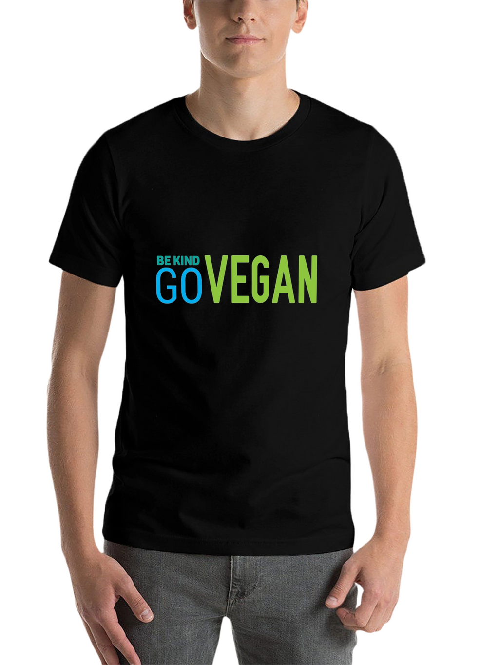 Be Kind Go Vegan Black Graphic Tee