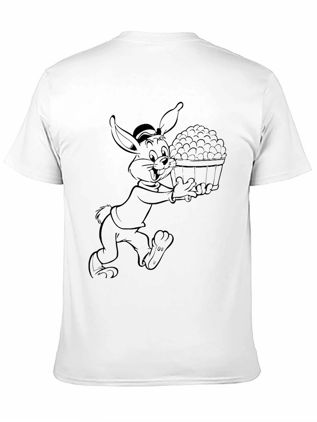 Cartoon Rabbit Graphic Black T-Shirt