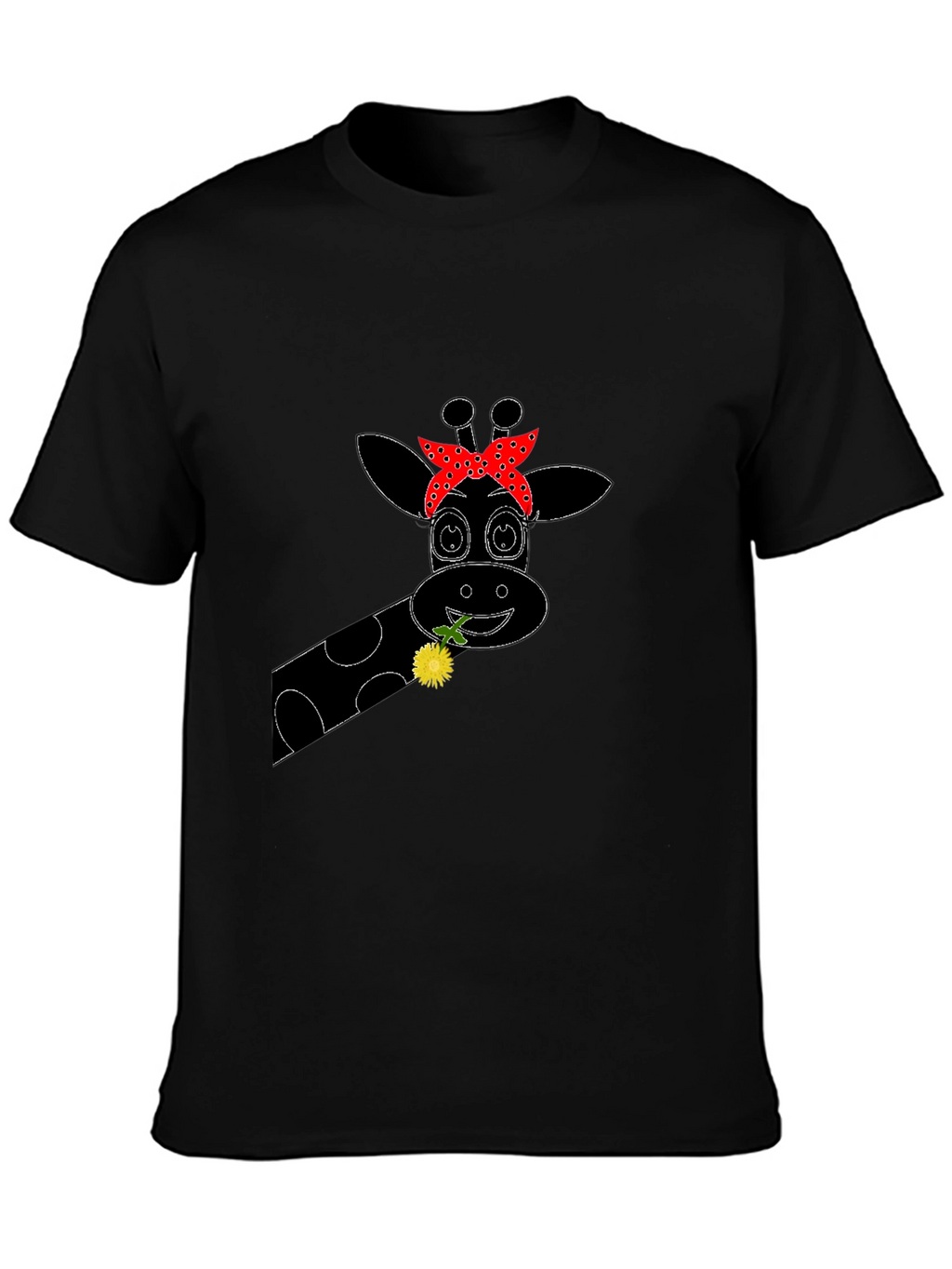 Giraffe Bandana Graphic Tee - Black