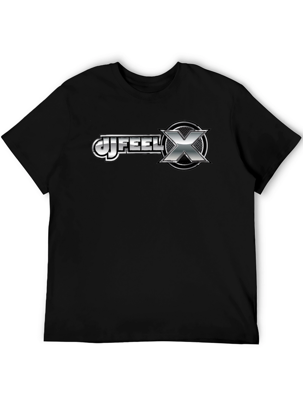 Uj Feel X Graphic T-Shirt - Black Cotton Blend