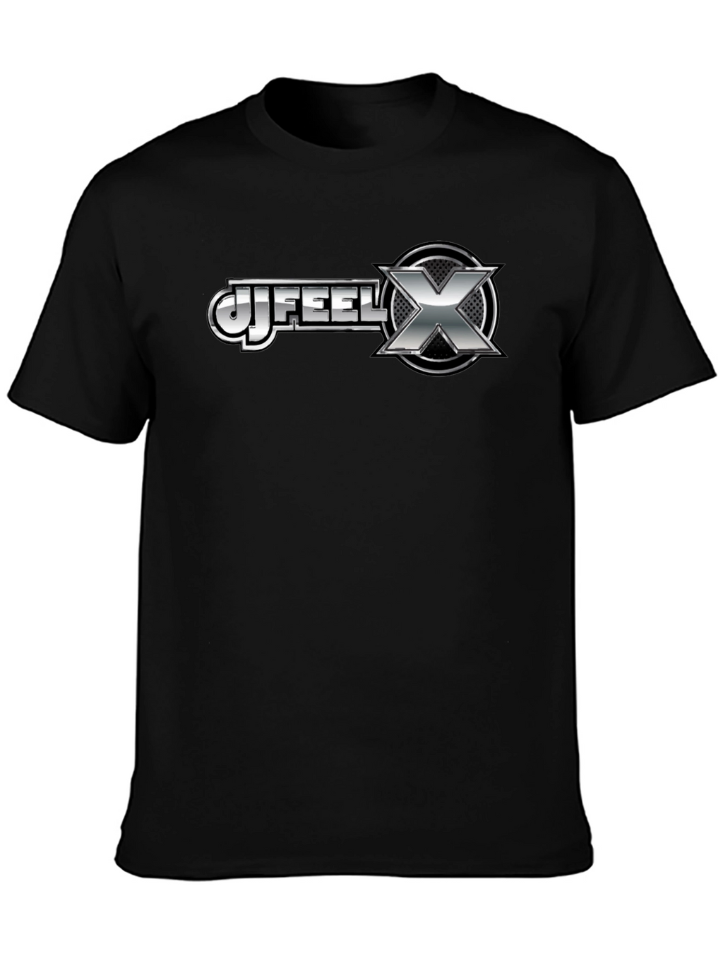 Uj Feel X Graphic T-Shirt - Black Cotton Blend
