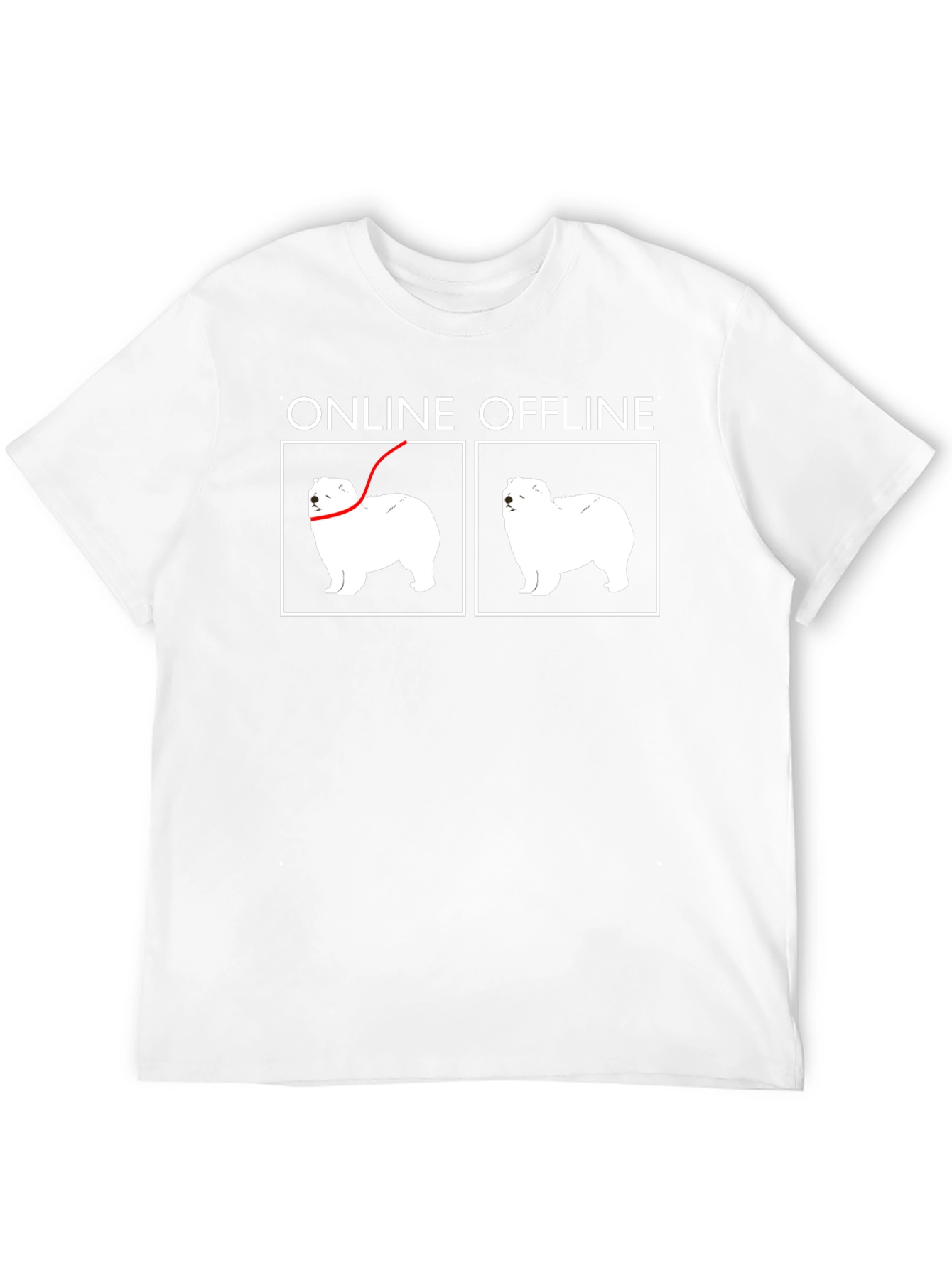 Online Offline Dog Graphic T-Shirt