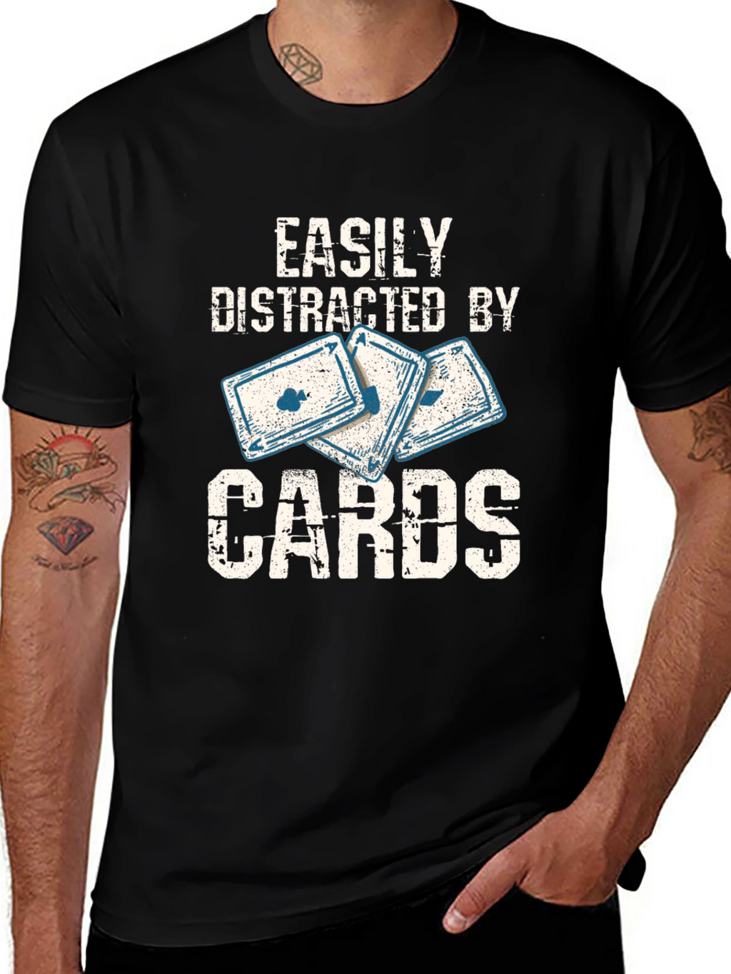 Easily Distracted By Cards - Graphic T-Shirt