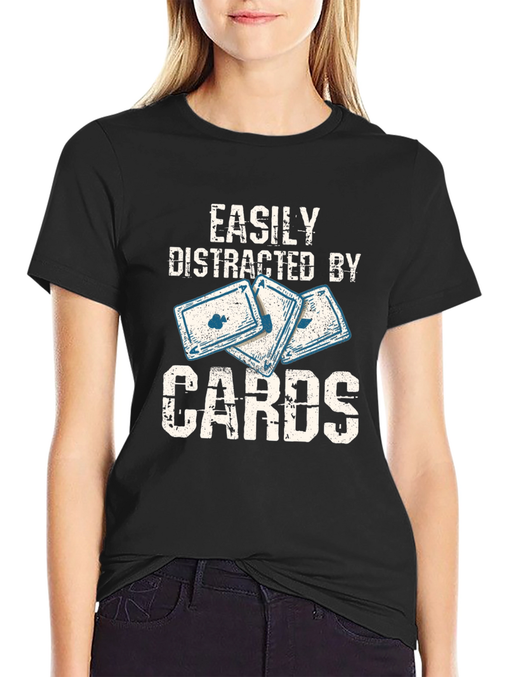 Easily Distracted By Cards - Graphic T-Shirt