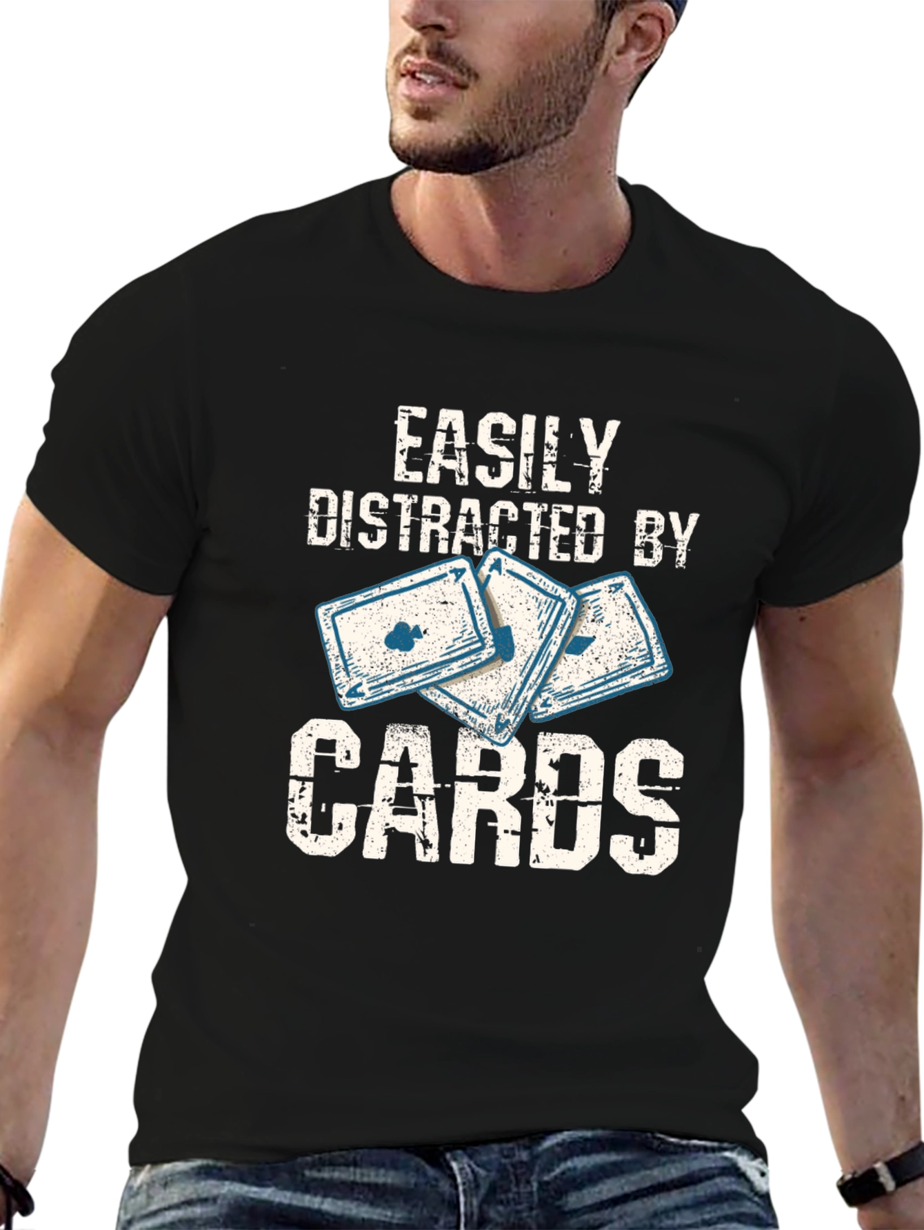 Easily Distracted By Cards - Graphic T-Shirt