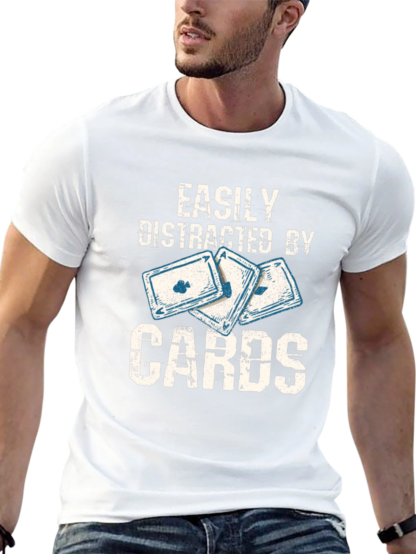 Easily Distracted By Cards - Graphic T-Shirt