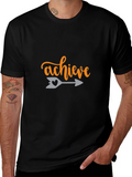 Achieve Graphic Tee - Black Cotton Blend Shirt